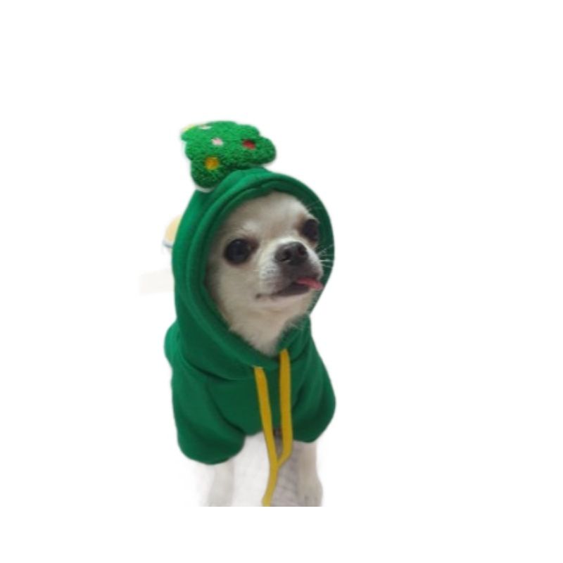 Pet Christmas Hoodie for Dogs Cats Polyester 314A Drawstring Christmas Sweatshirt Red Santa XS (Chest 35cm, Suggests 4lb Pet)