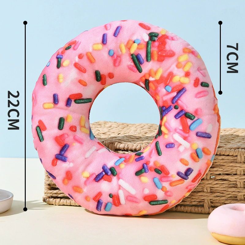 AMOOR Dog Toy Plush Squeaky Frisbee Puppy Training Donut [22*22*4] 107g