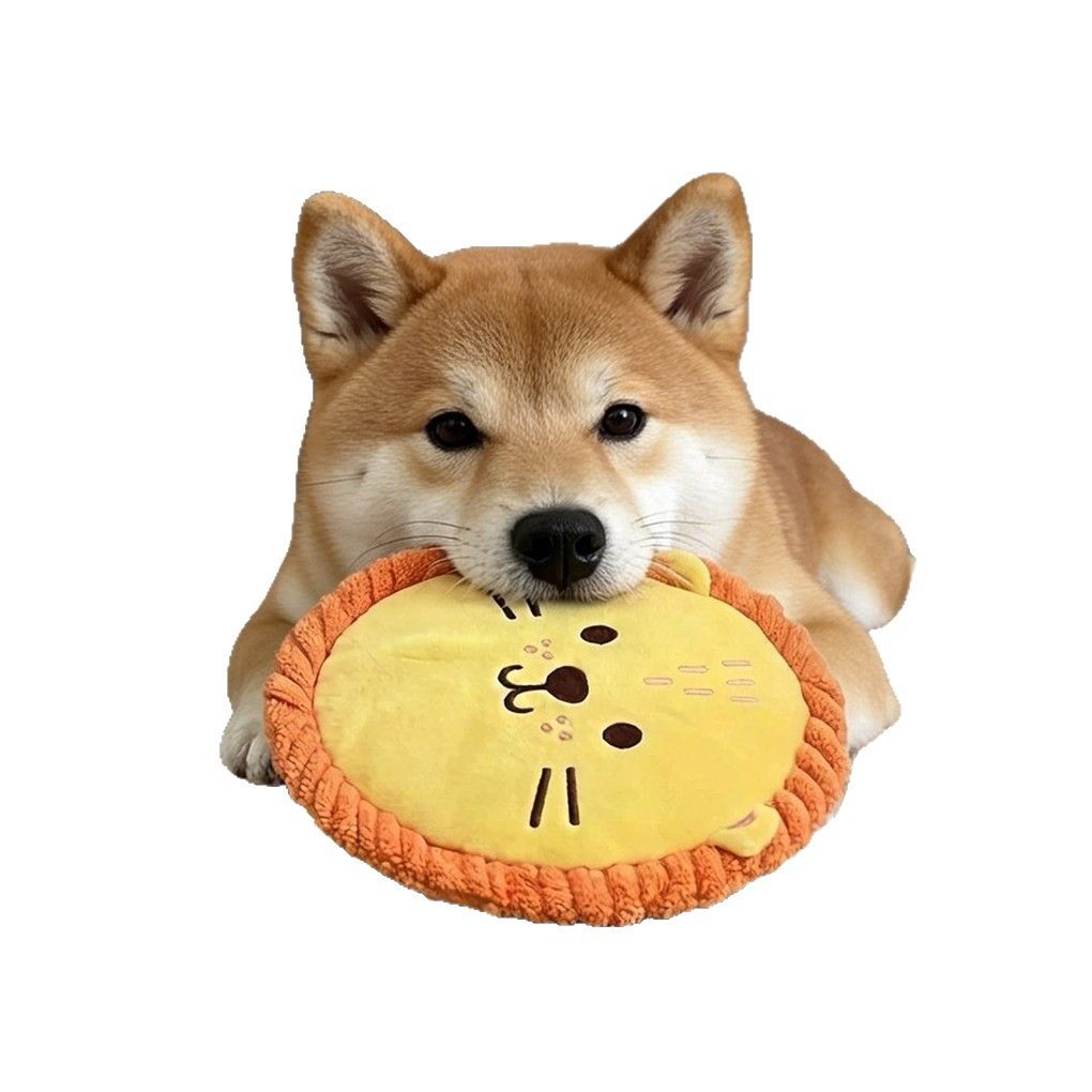AMOOR Dog Toy Plush Squeaky Frisbee Puppy Training Donut [22*22*4] 107g