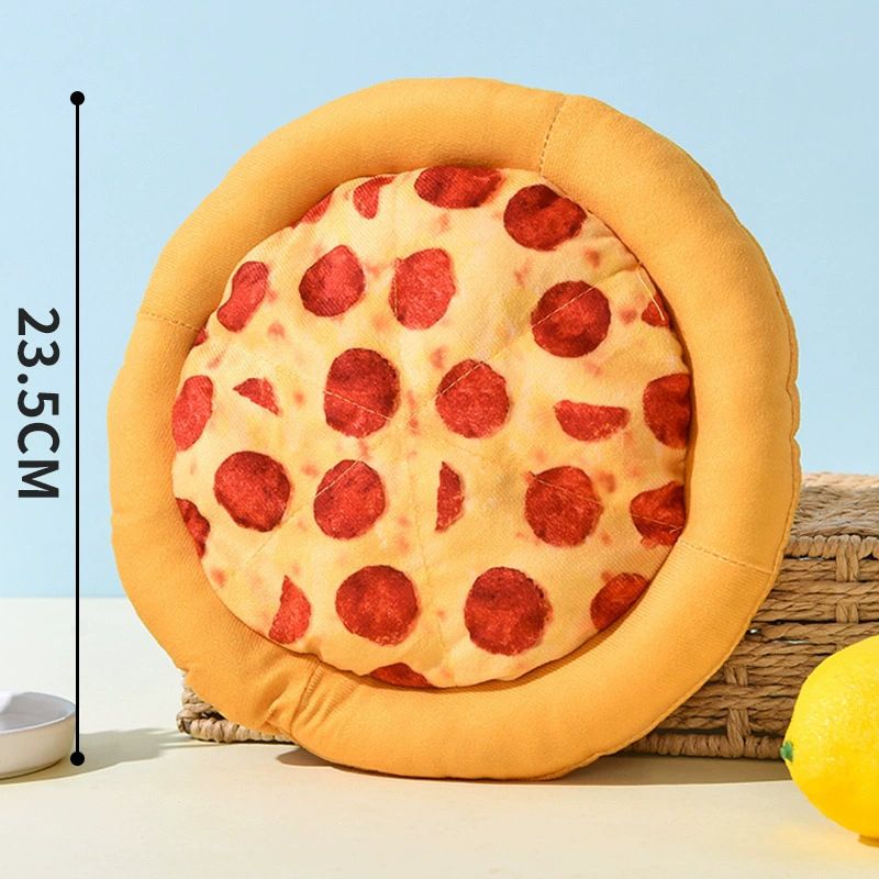 AMOOR Dog Toy Plush Squeaky Frisbee Puppy Training Pizza [23*23*4] 107g