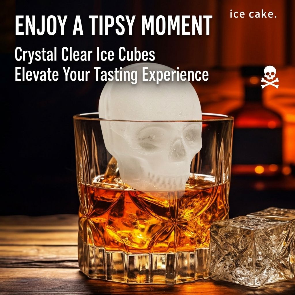 Skull Ice Mold Tray for Whiskey and Cocktails – Food-Grade Silicone with Leak-Proof Funnel Lid, Creates Large or Mini Skull-Shaped Ice Cubes for Spooky Themed Parties, Home Bars, and Everyday Drinks (Grey, 4-Cavity Mold)