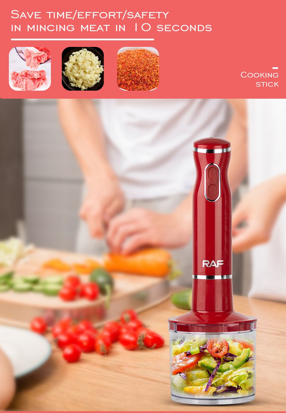 4-in-1 Multifunctional Handheld Immersion Blender Set with Egg Whisk, Chopper, Milk Frother and 700ml Beaker for Smoothies, Baby Food, Meat Mincing and Baking (Black)