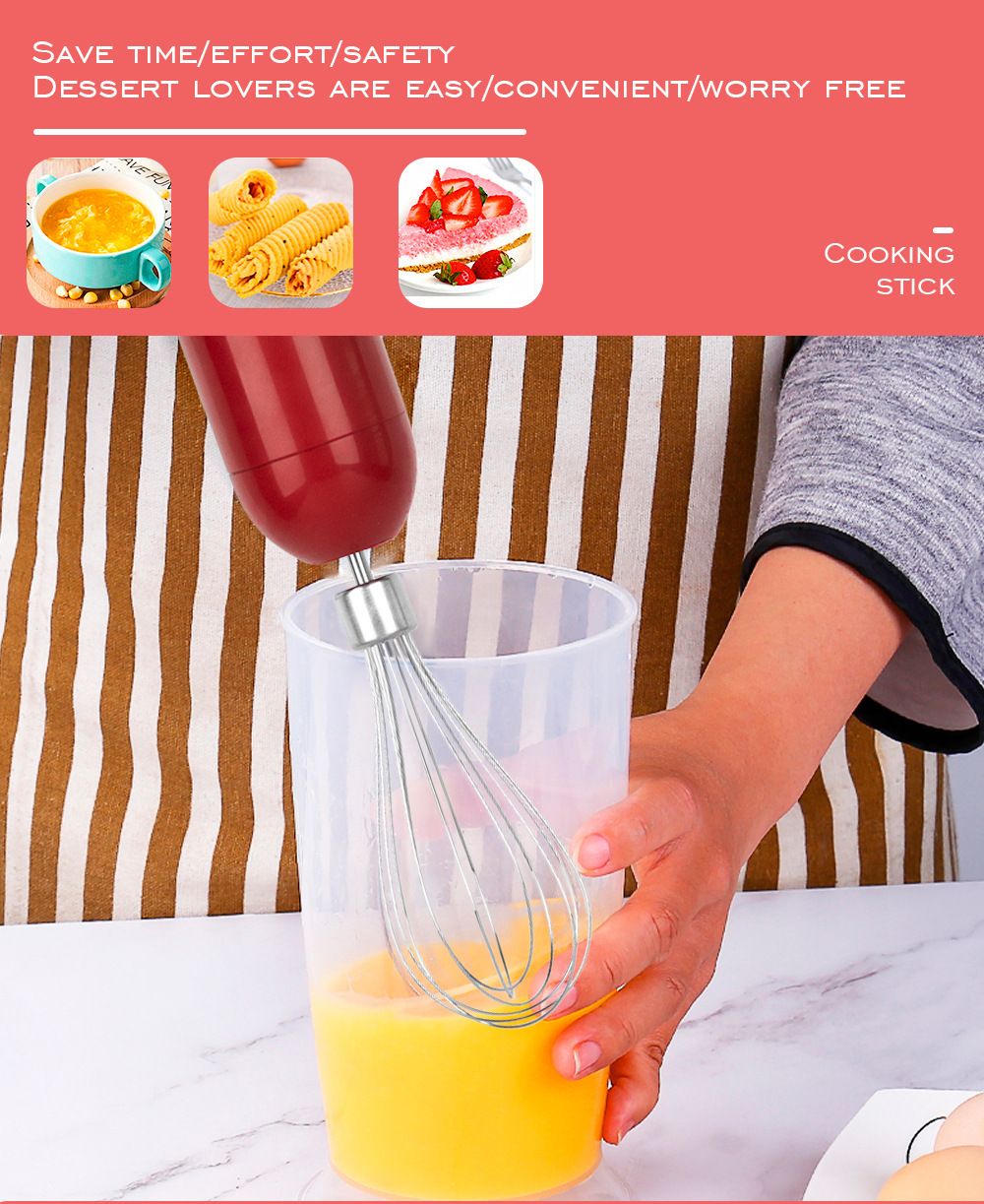 4-in-1 Multifunctional Handheld Immersion Blender Set with Egg Whisk, Chopper, Milk Frother and 700ml Beaker for Smoothies, Baby Food, Meat Mincing and Baking (Black)