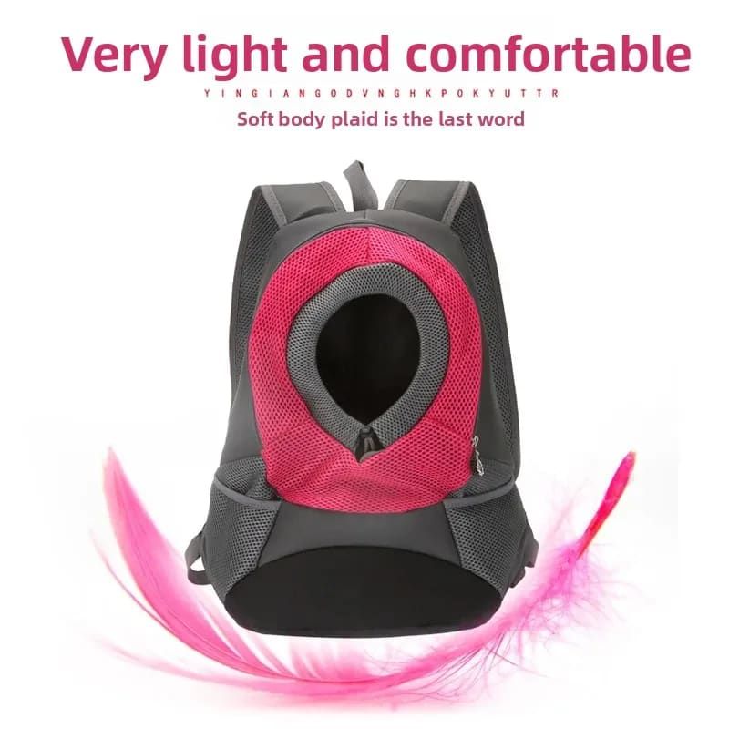 Ventilated Small Pet Carrier Backpack – Hands-Free Nylon Travel Bag with Adjustable Head Opening and Side Pockets, Ideal for Walking, Hiking and Daily Outings with Small Dogs and Cats (L, Rose)