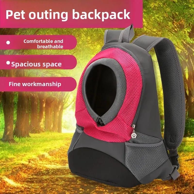 Ventilated Small Pet Carrier Backpack – Hands-Free Nylon Travel Bag with Adjustable Head Opening and Side Pockets, Ideal for Walking, Hiking and Daily Outings with Small Dogs and Cats (S, Blue)