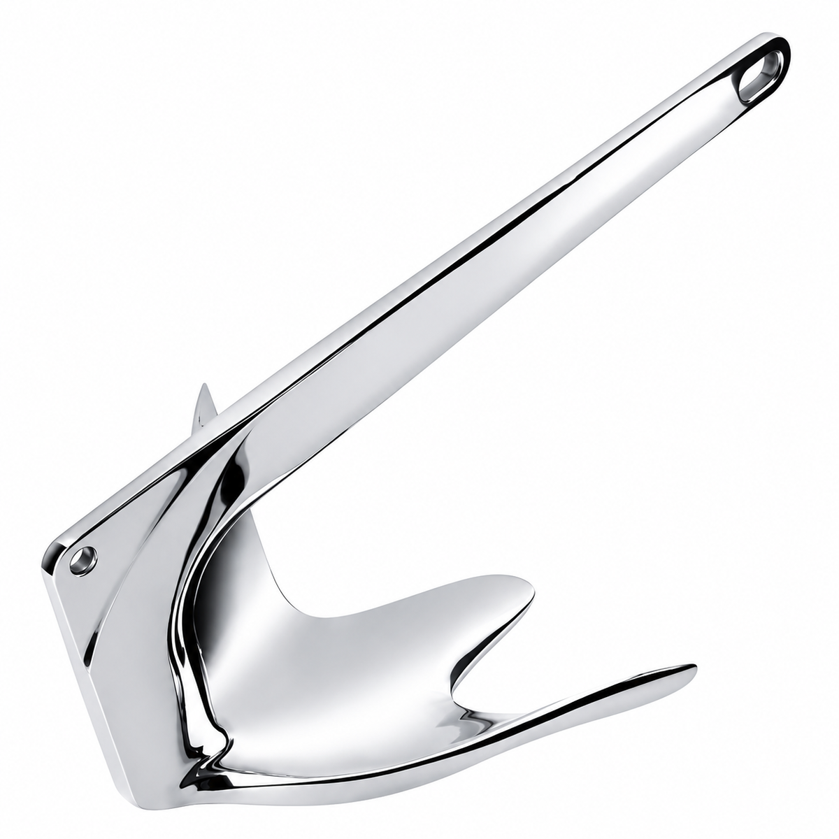 Bruce Style Anchor with Mirror Polished Finish for Boat and Yacht Mooring in Various Marine Environments (10kg)