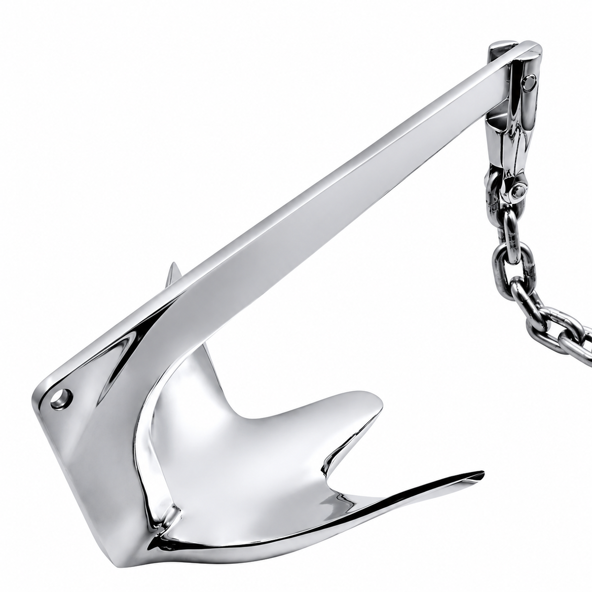 Bruce Style Anchor with Mirror Polished Finish for Boat and Yacht Mooring in Various Marine Environments (10kg)