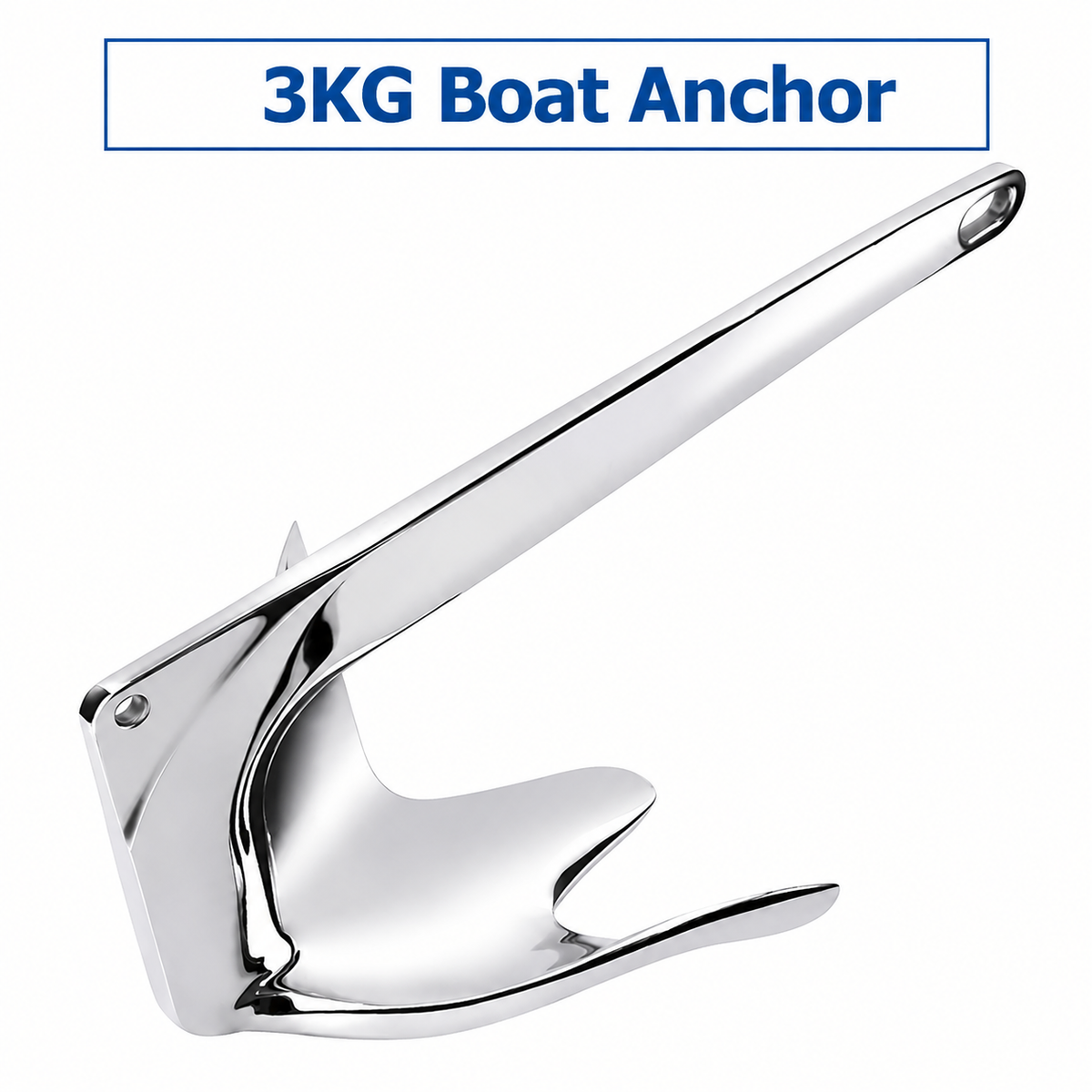 Bruce Style Anchor with Mirror Polished Finish for Boat and Yacht Mooring in Various Marine Environments (10kg)