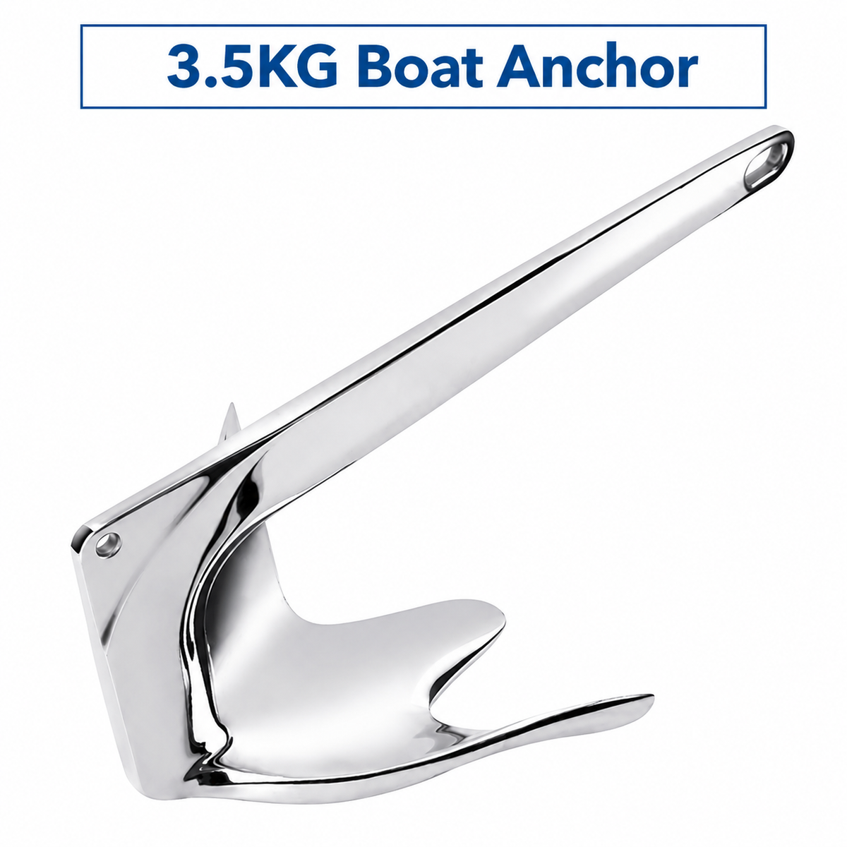 Bruce Style Anchor with Mirror Polished Finish for Boat and Yacht Mooring in Various Marine Environments (10kg)