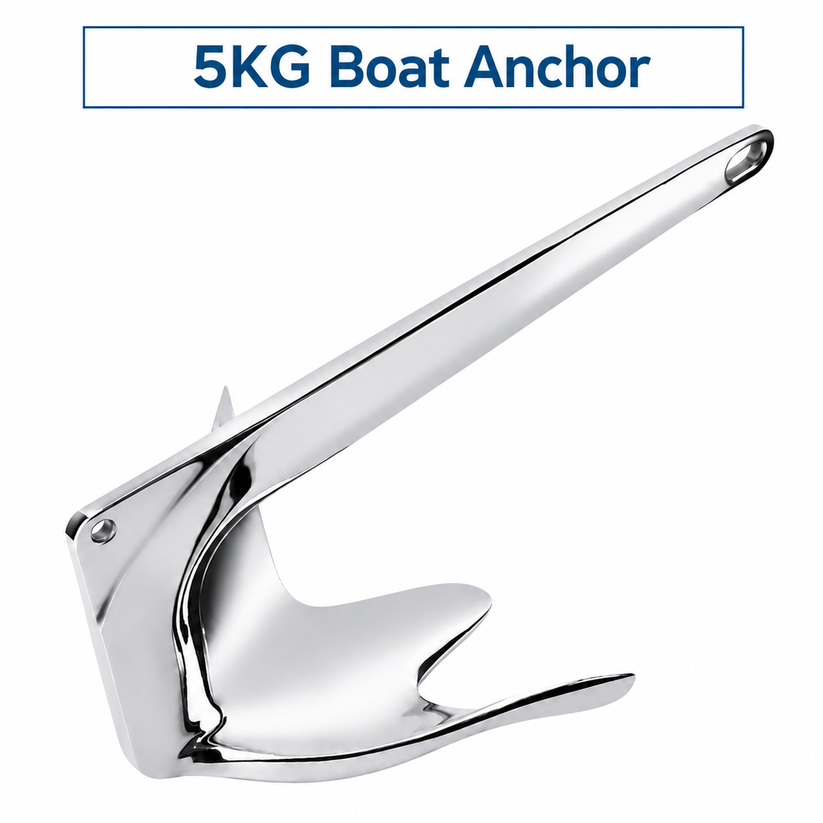Bruce Style Anchor with Mirror Polished Finish for Boat and Yacht Mooring in Various Marine Environments (10kg)