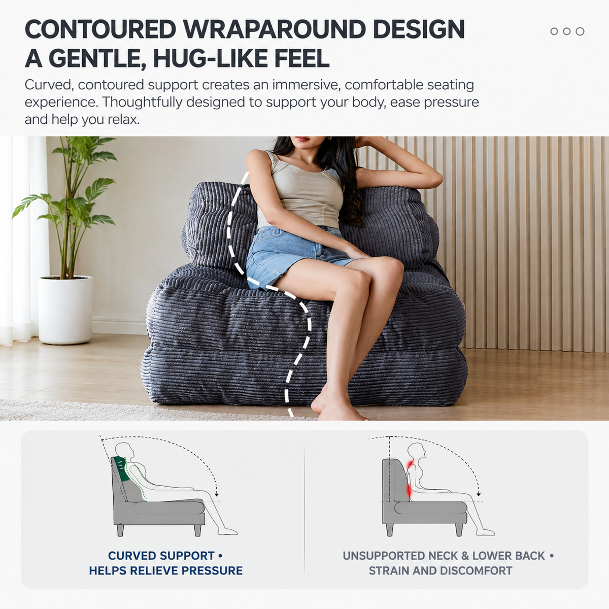 Convertible Folding Sofa Bed Pumpkin Design Corduroy Fabric Two-in-One Lounger for Living Room Bedroom Small Apartments Guest Room Daily Relaxation and Overnight Sleeping (Green)