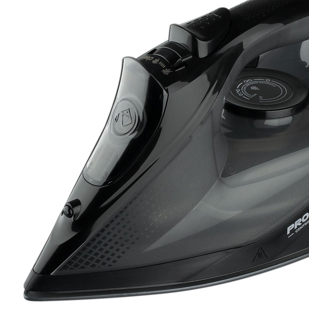 2200W Handheld Electric Steam Iron with Ceramic Soleplate, Continuous Steam and Vertical Ironing for Home Clothes Wrinkles (Black)
