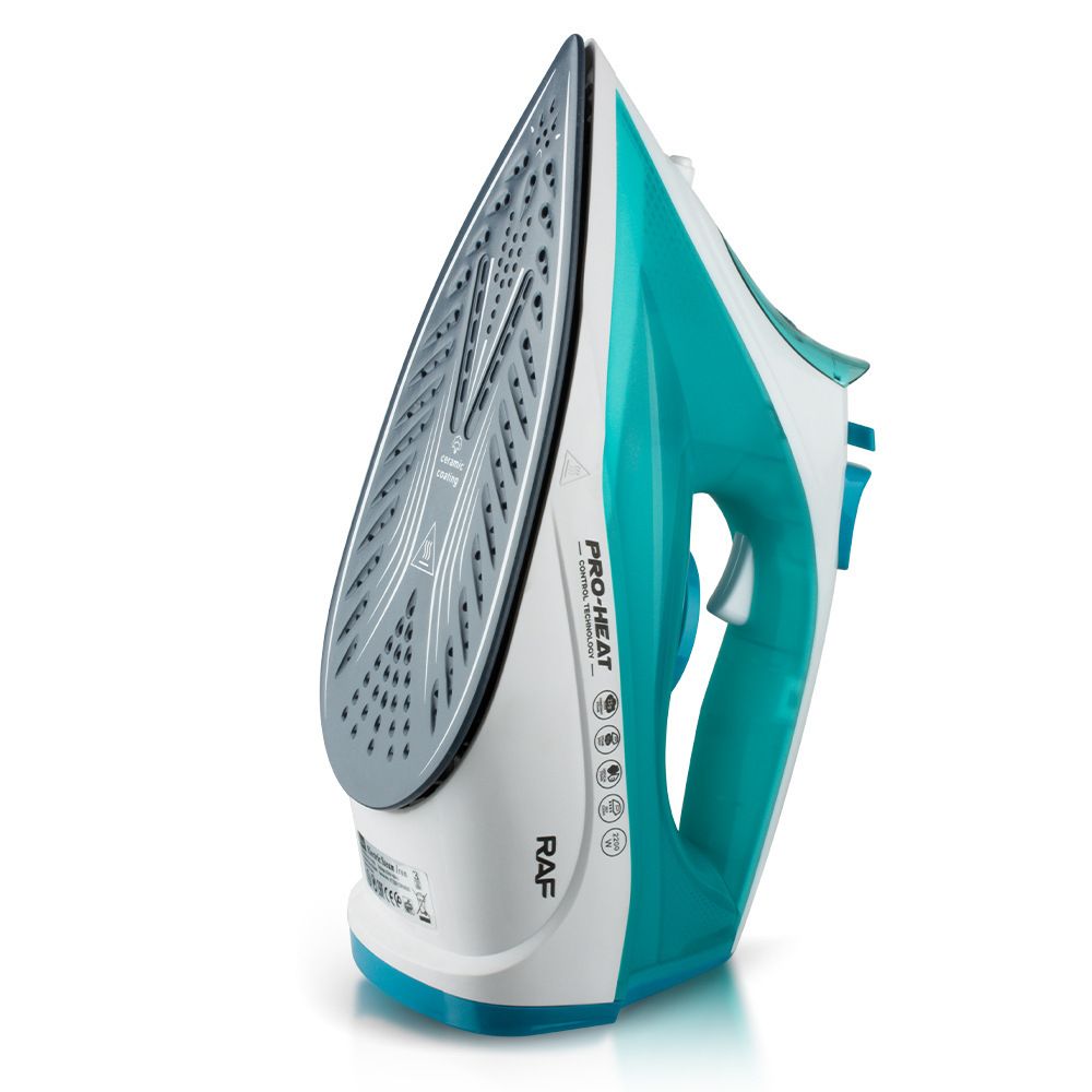 2200W Handheld Electric Steam Iron with Ceramic Soleplate, Continuous Steam and Vertical Ironing for Home Clothes Wrinkles (Cyan)