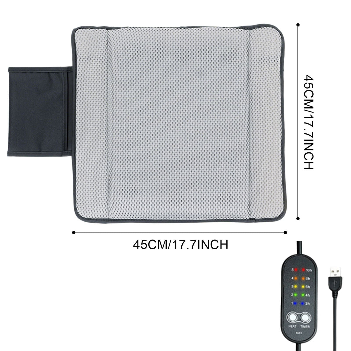 USB-Powered Pet Cooling Mat with Upgraded Fan Ventilation, Anti-Bite Cord, Breathable Mesh Surface for Dogs and Cats, Perfect for Floor, Sofa, or Car Seat Summer Comfort (Grey)