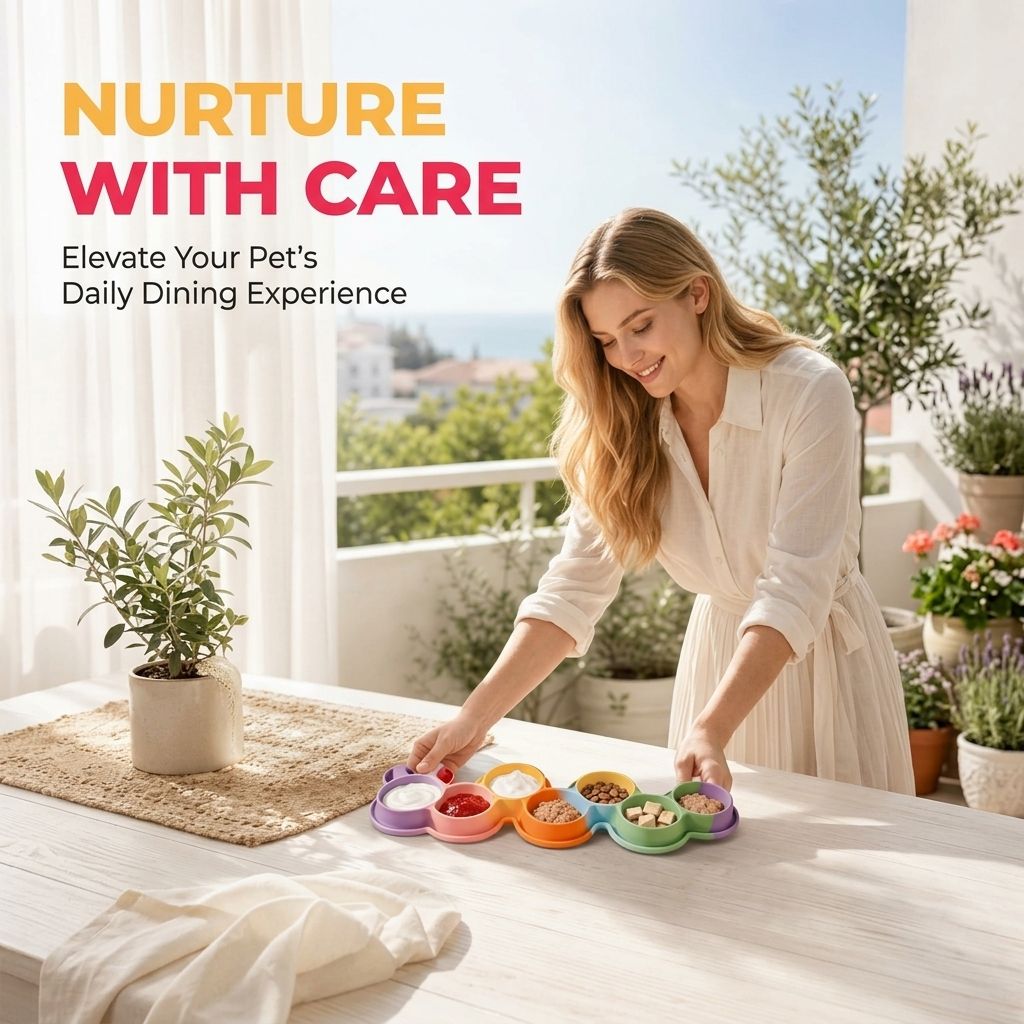 Interactive Slow Feeder Mat for Cats and Dogs – 7-Compartment Silicone Lick Mat with Textured Patterns, Non-Slip Eating Tray for Anxiety Relief, Digestive Health, and Mess-Free Meals at Home (MultiColor B)