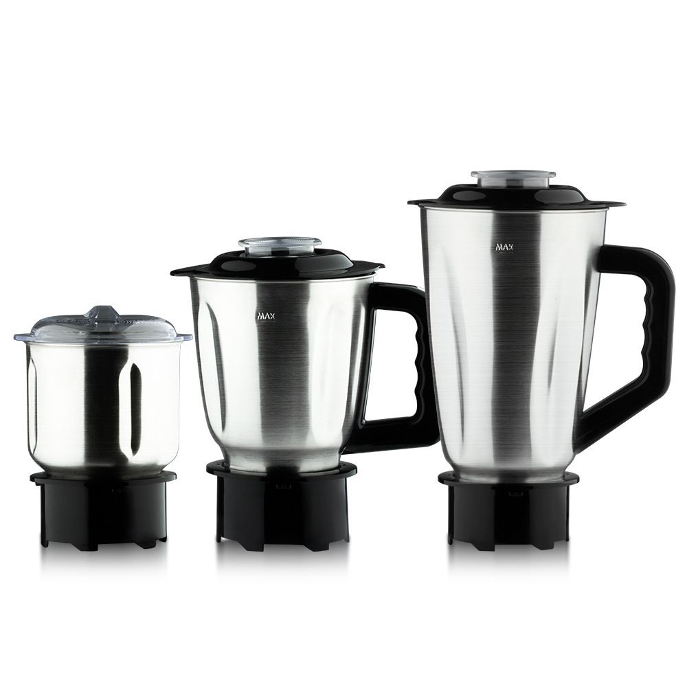 3-in-1 Electric Blender with Stainless Steel Jars, 350W Motor for Smoothies, Grinding, and Baby Food Prep in Home Kitchens (Black)