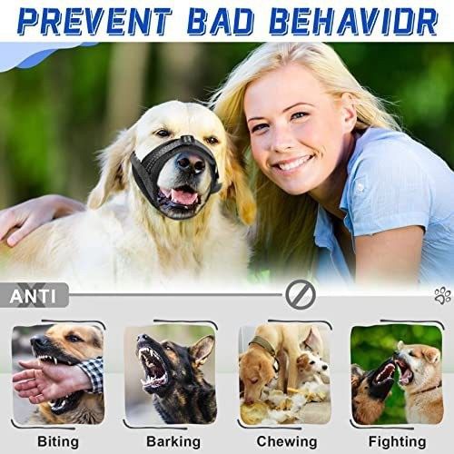 Soft Breathable Mesh Dog Muzzle for Small Medium Large Dogs, Adjustable Anti-Biting Barking Chewing Muzzle for Walking, Training, and Grooming (L, Pink)