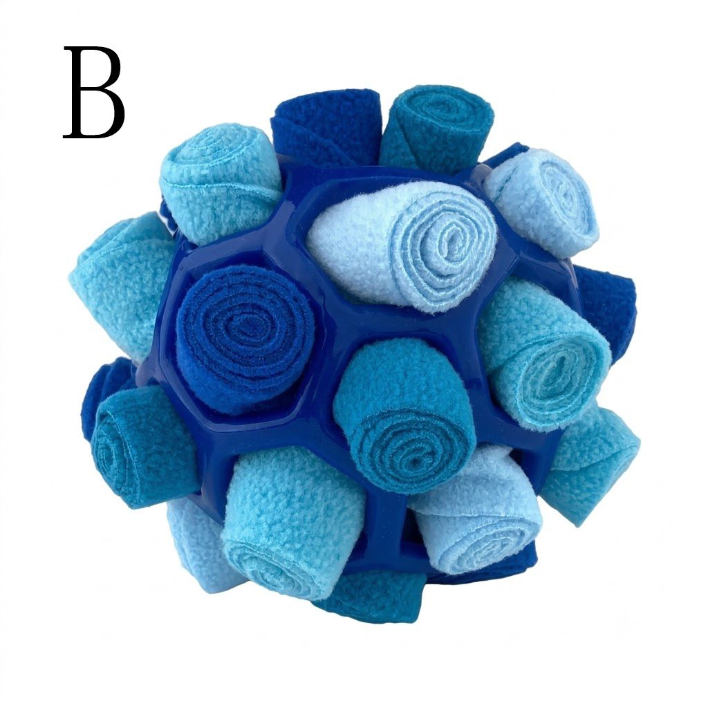 Interactive Snuffle Ball Dog Toy for Mental Stimulation and Foraging – Plush Fabric Strips in a Durable Hollow Ball for Hiding Treats, Encouraging Natural Sniffing Instincts, and Keeping Your Pup Busy (F)