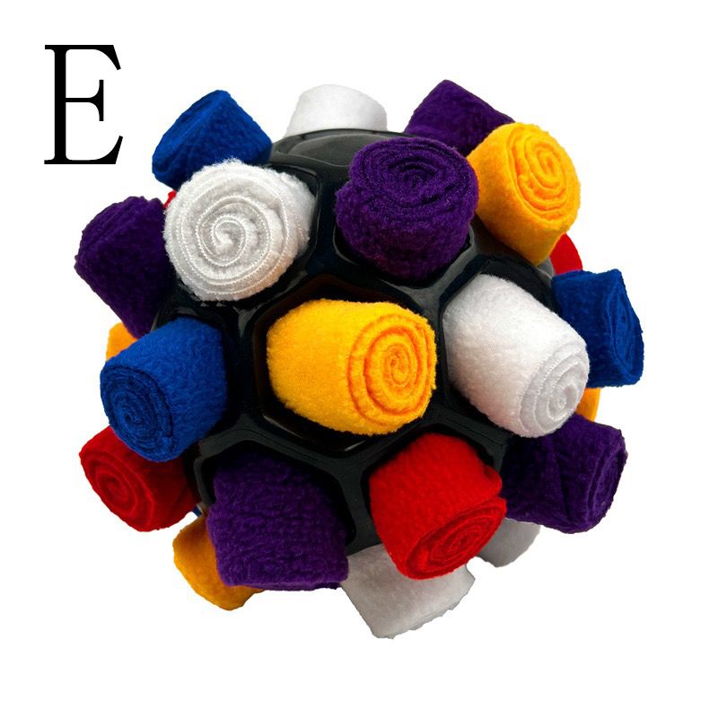 Interactive Snuffle Ball Dog Toy for Mental Stimulation and Foraging – Plush Fabric Strips in a Durable Hollow Ball for Hiding Treats, Encouraging Natural Sniffing Instincts, and Keeping Your Pup Busy (F)