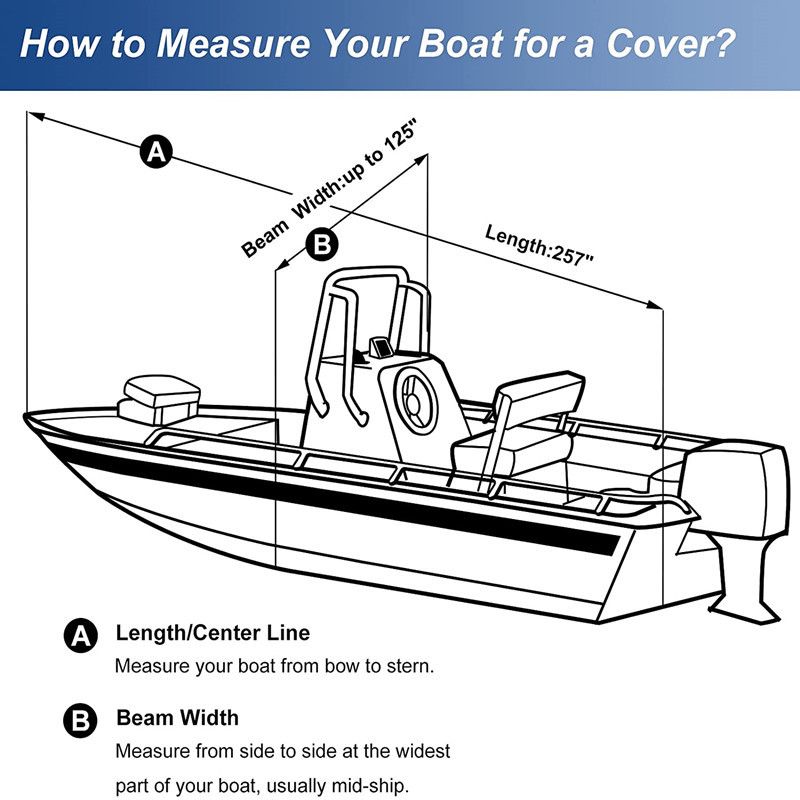 420D/600D Marine Grade Oxford Boat Cover with UV and Waterproof PU Coating, Heavy Duty V-Hull Protection for Docking and Trailer Transport, All-Weather Dust and Sun Shield (Grey 600D Oxford, H)