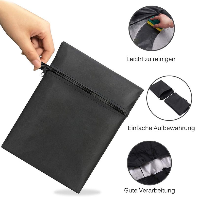 Universal Outdoor Grill Cover Waterproof UV Resistant Dustproof Barbecue Protector with Adjustable Straps for Rectangular Round Kettle and Portable Grills (600D, S14)