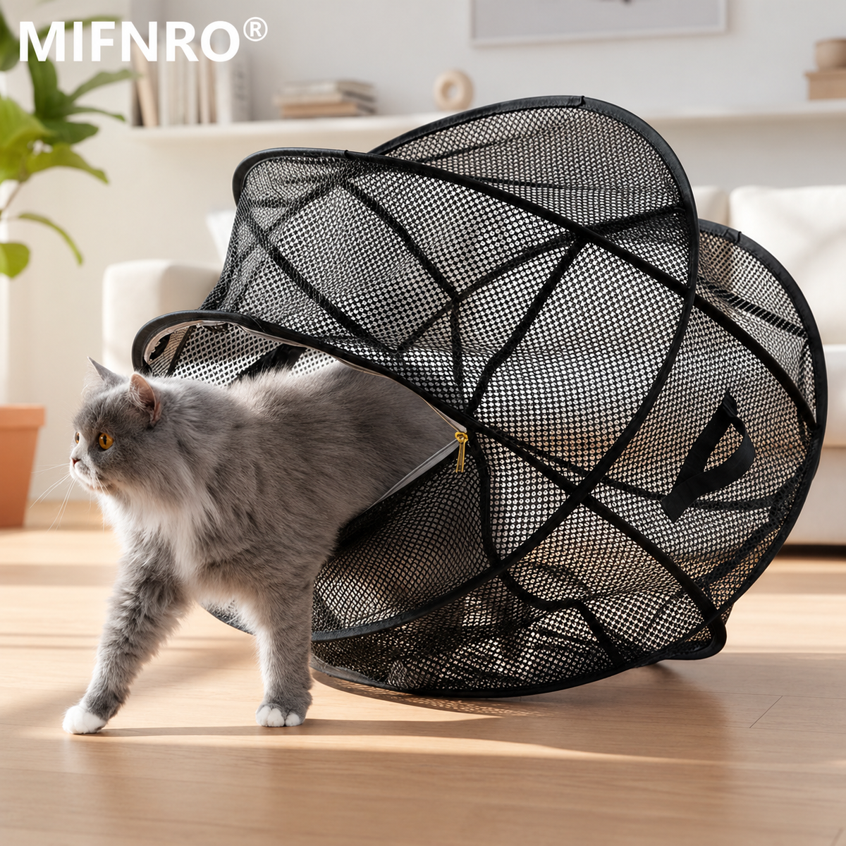 Portable Foldable Pet Playpen Pop Up Mesh Tent for Small Cats Dogs Rabbits Guinea Pigs Indoor Outdoor Travel Use with Zipper Opening and Protective Guard (Black)