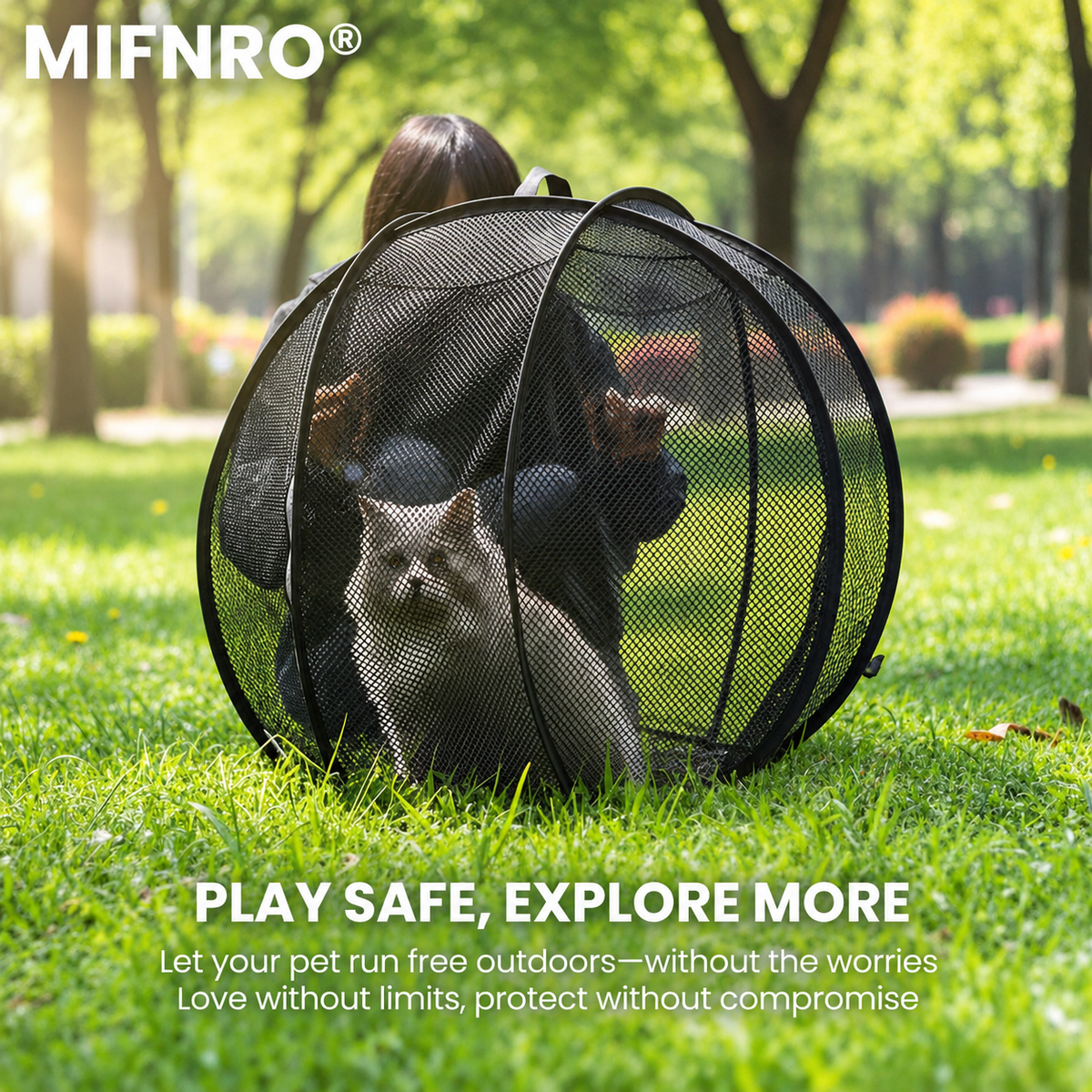 Portable Foldable Pet Playpen Pop Up Mesh Tent for Small Cats Dogs Rabbits Guinea Pigs Indoor Outdoor Travel Use with Zipper Opening and Protective Guard (Black)