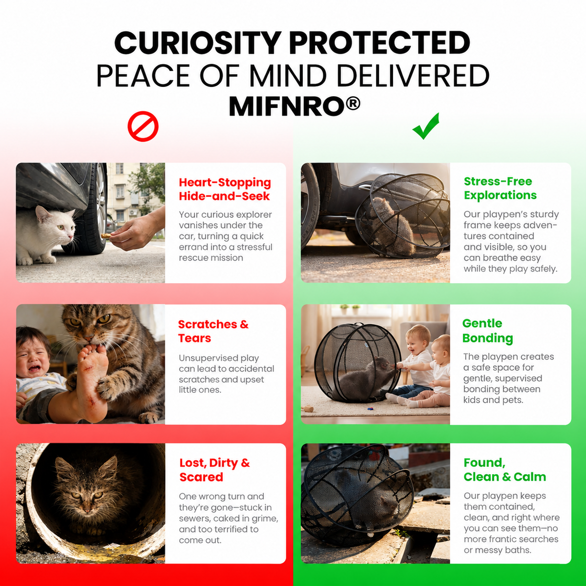 Portable Foldable Pet Playpen Pop Up Mesh Tent for Small Cats Dogs Rabbits Guinea Pigs Indoor Outdoor Travel Use with Zipper Opening and Protective Guard (Black)