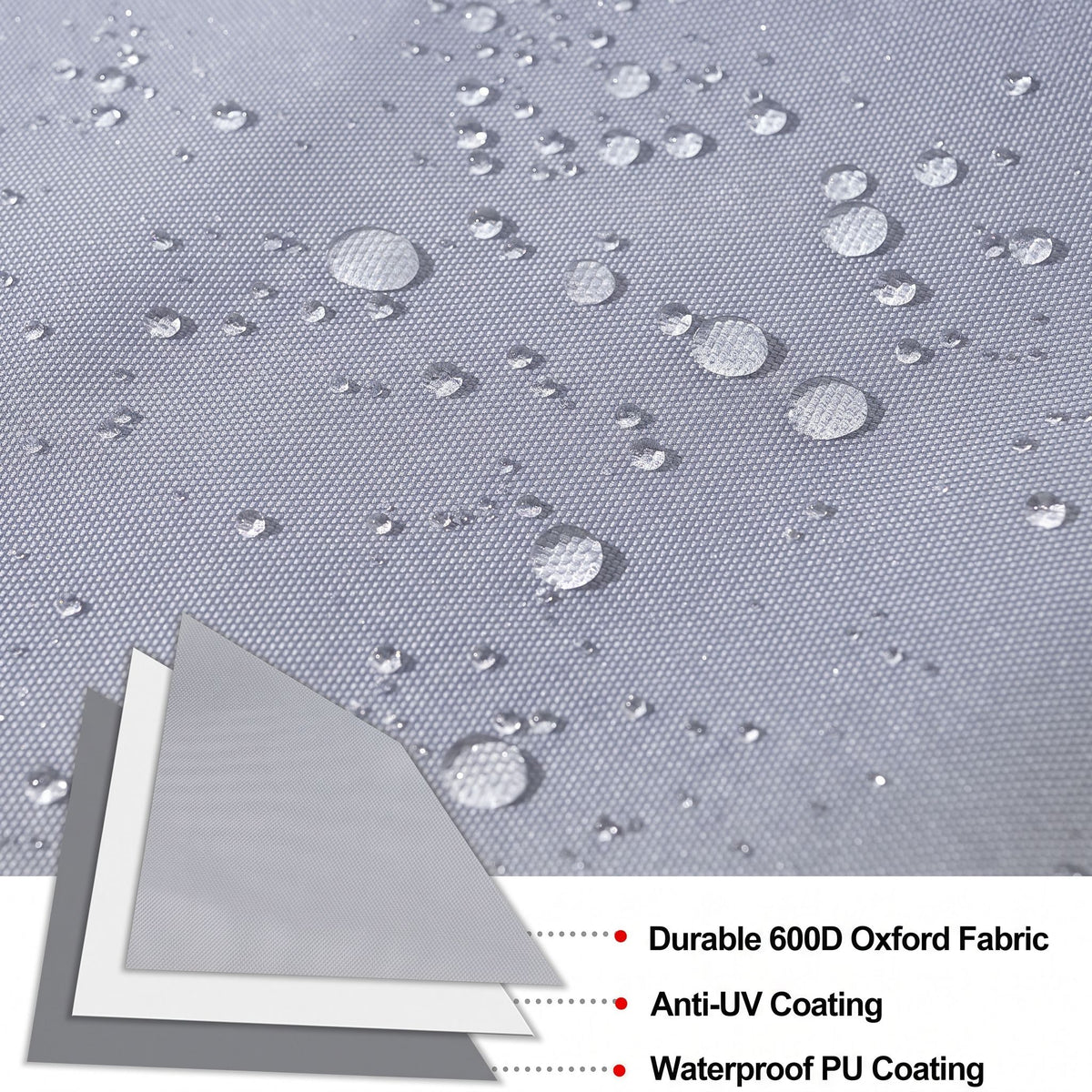 600D Oxford Fabric Boat Cover with UV and Waterproof PU Coating, Fits T-Top and JUMBO Boats, Protects Against Sun, Dust, and Rain for Outdoor Storage and Trailer Use (JUMBO Silver Grey, S08)