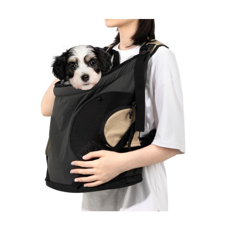 Versatile Front-Facing Pet Carrier Backpack with Breathable Mesh and Safety Leash for Small Cats and Dogs, Ideal for Outdoor Walks, Travel, and Daily Adventures (Black)