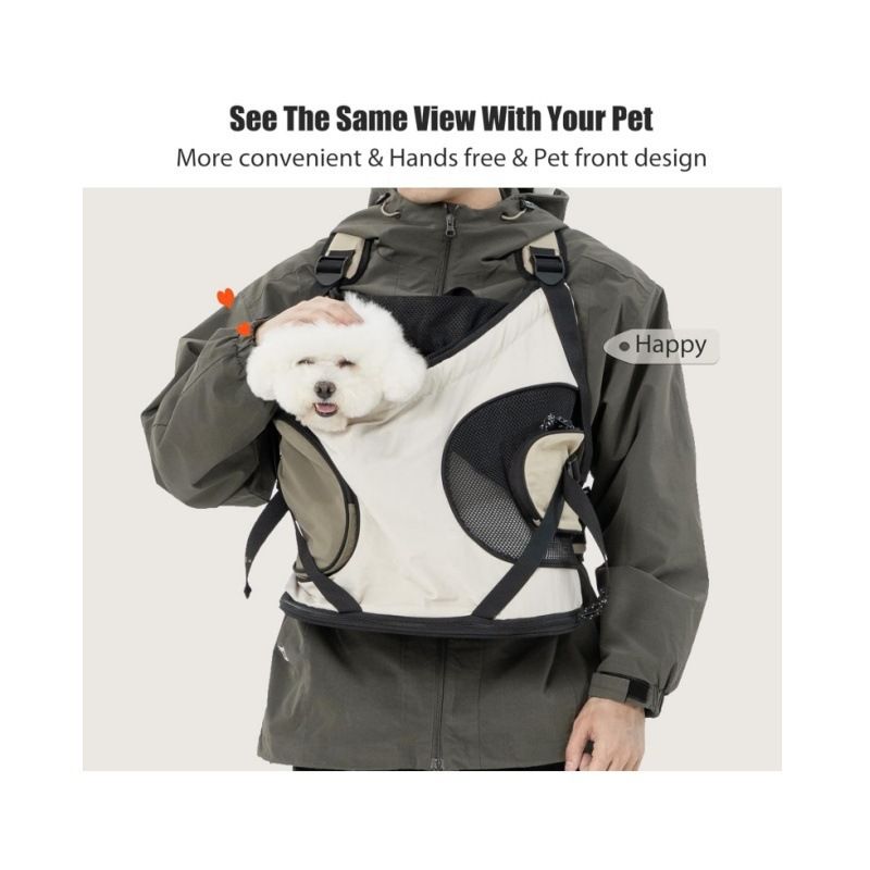 Versatile Front-Facing Pet Carrier Backpack with Breathable Mesh and Safety Leash for Small Cats and Dogs, Ideal for Outdoor Walks, Travel, and Daily Adventures (Black)