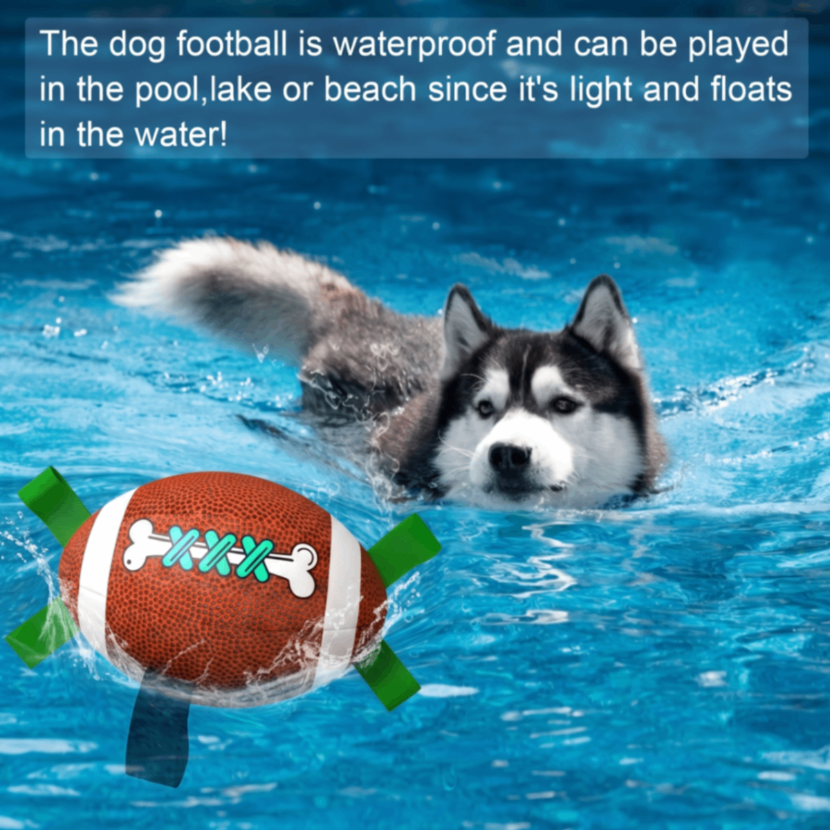 Interactive Dog Football Toy with Pull Tabs for Tug-of-War, Fetch, and Chew Play, Durable PU Leather and Nylon Straps for Indoor and Outdoor Fun (Deep Red)