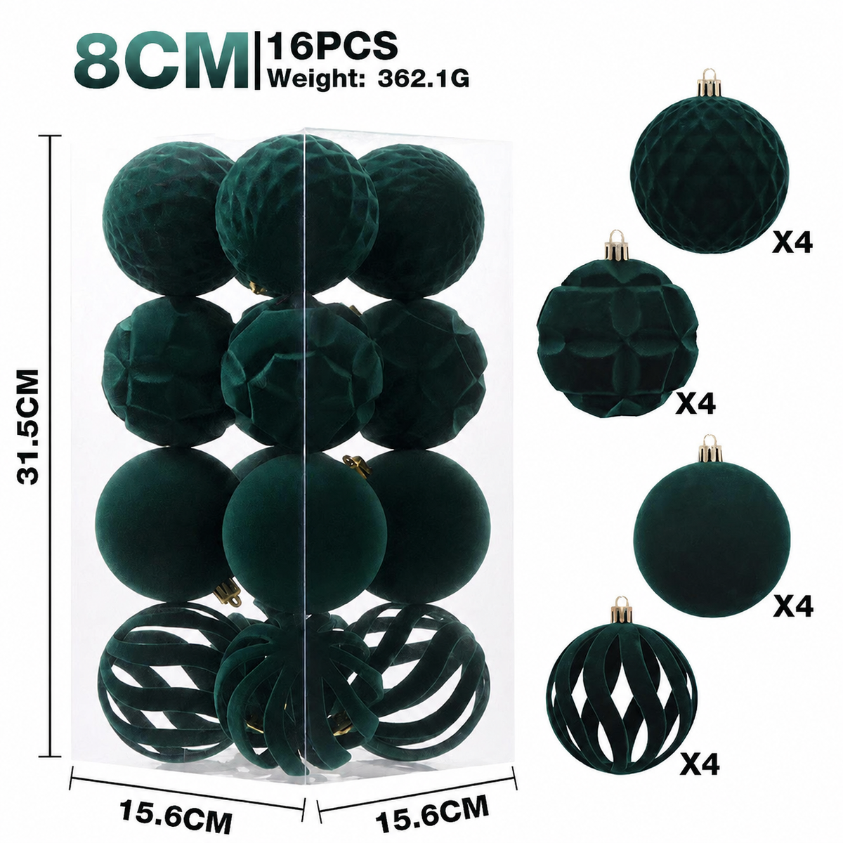 Luxury Flocked Christmas Balls Set for Holiday Tree Hanging, Festive Home Decor, Seasonal Party Ornament, Elegant Velvet Baubles (Beige)