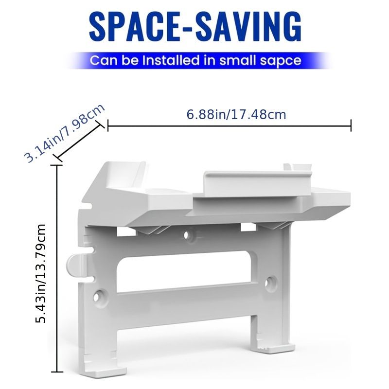 Wall Mount Bracket for Starlink Standard 4 Router and Power Supply, 2-in-1 Space-Saving Mount, ABS Hard Plastic Holder for Home and Office Wall Organization (White)
