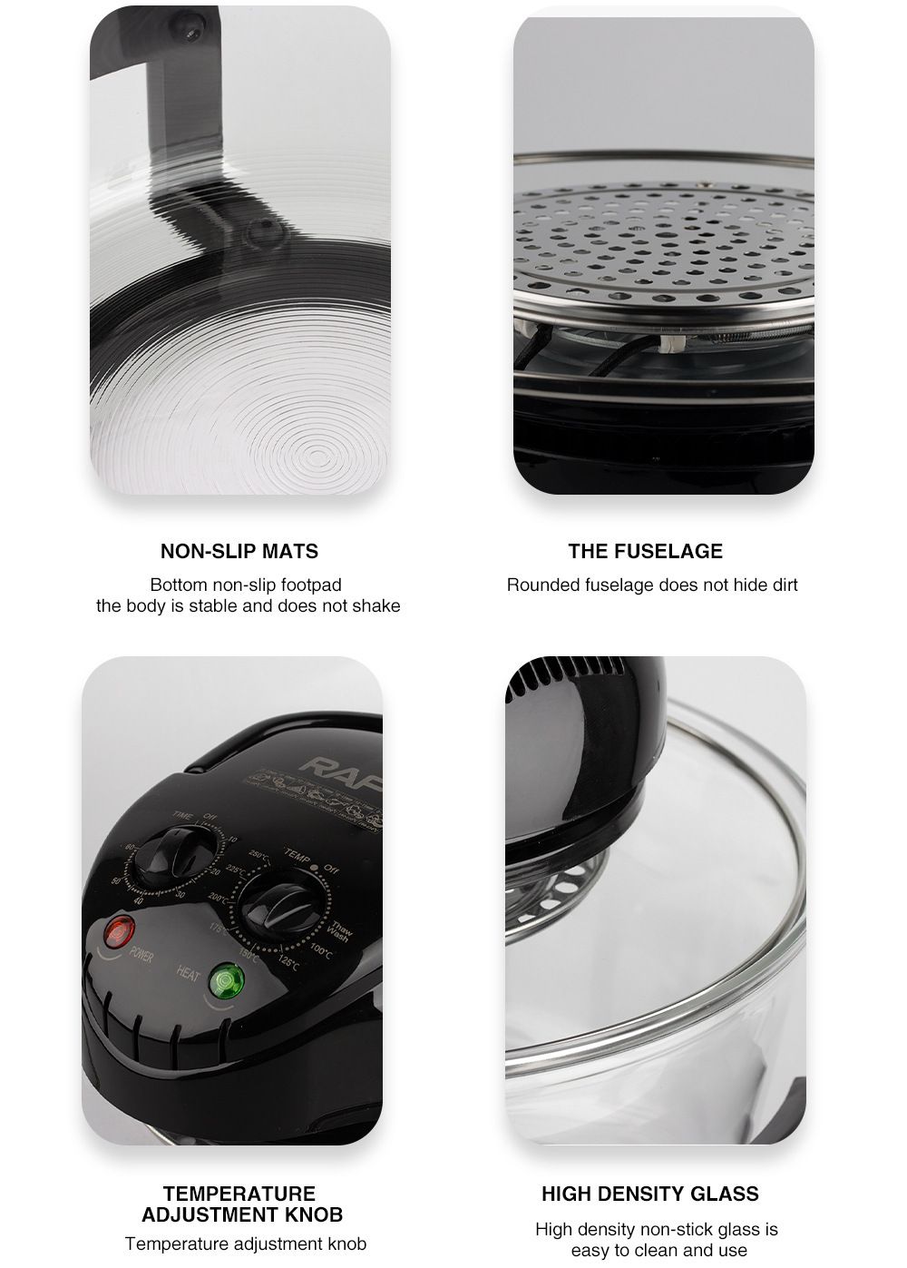 Three-in-One Visual Convection Air Fryer with 12L Large Capacity, 360° Circulating Heat, Low-Oil Cooking for Roast Chicken, Fries, Wings, Pizza and Daily Family Meals (Transparent)