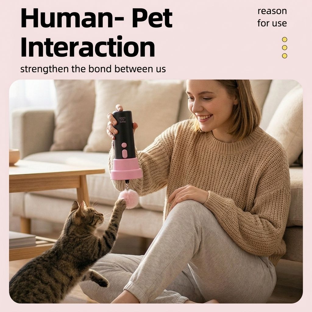 Interactive Electric Cat Fishing Toy with Retractable Feather Wand, Auto-Play Mode for Indoor Exercise, Handheld or Hands-Free Fun to Spark Your Cat’s Hunting Instinct, Lightweight and Durable, 3 Vibrant Color Options (Cotton Pink)