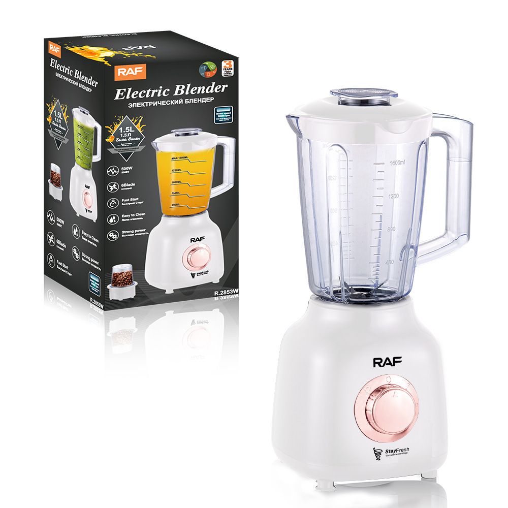 Versatile Electric Blender and Grinder for Home Kitchen, Smoothies, Baby Food, Coffee Beans, and Dry Ingredients with Stainless Steel Blades (White)