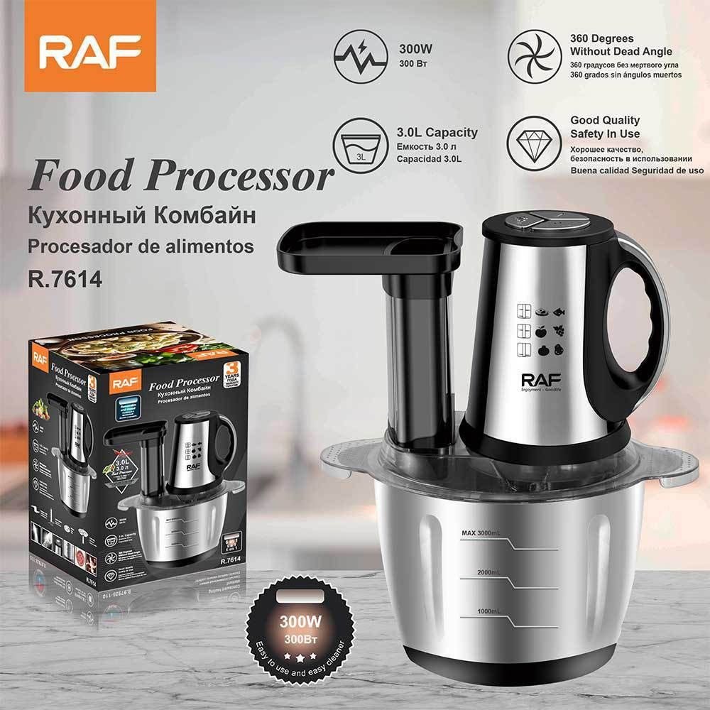 Multifunctional Electric Food Processor and Meat Grinder with 3.0L Stainless Steel Bowl, 300W Powerful Motor for Chopping, Slicing, Shredding, and Mixing Tasks in Everyday Home Cooking (Silver)