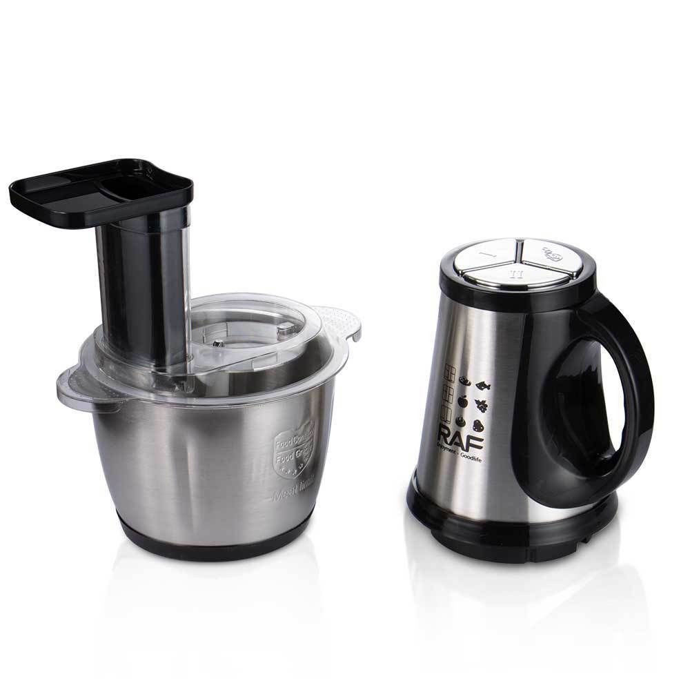 Multifunctional Electric Food Processor and Meat Grinder with 3.0L Stainless Steel Bowl, 300W Powerful Motor for Chopping, Slicing, Shredding, and Mixing Tasks in Everyday Home Cooking (Silver)