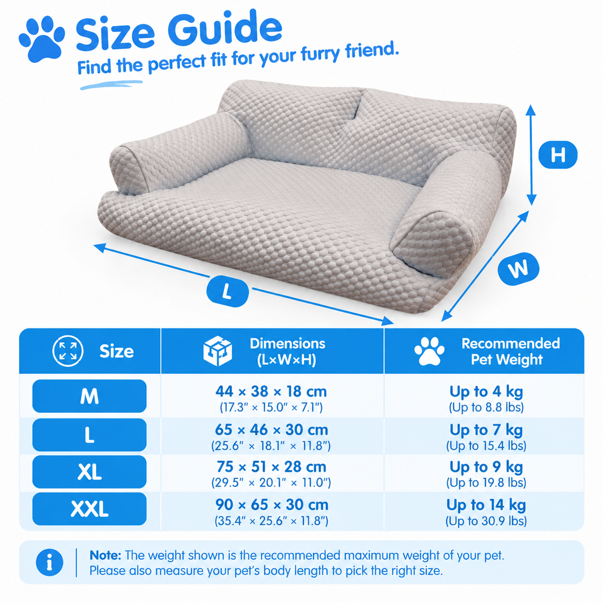 Cooling Pet Sofa Bed for Cats and Dogs, Breathable Ice Silk Bean Fabric with Supportive Edges, Removable Washable Cover, Non-Slip Bottom, Ideal for Summer Lounging in Living Rooms and Bedrooms (Light Blue, L)