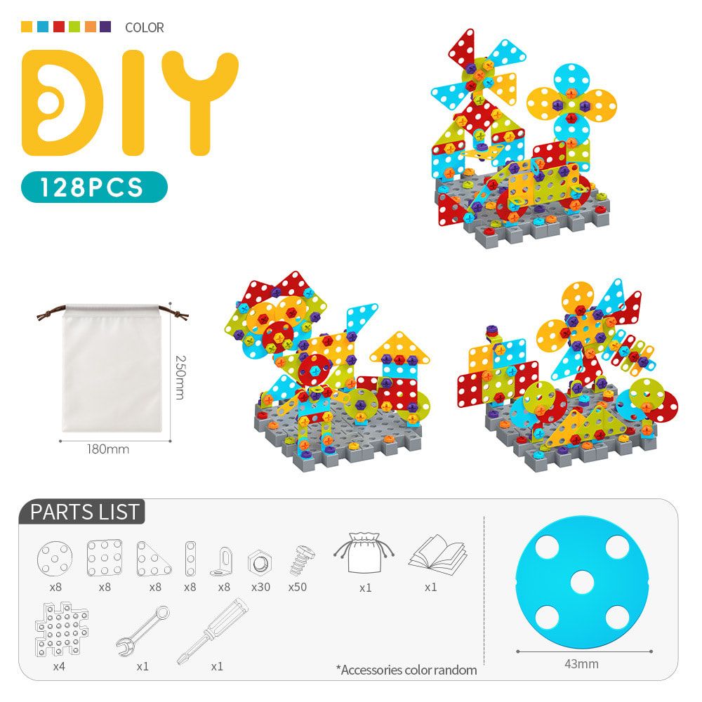 DIY Creative Screw Puzzle Building Block Table Set for Kids Ages 3+ – Educational STEM Toy with Colorful Plastic Pieces, Tools, and Bonus Drawing Board for Home Play and Skill Development (752PCS, Dinosaur)