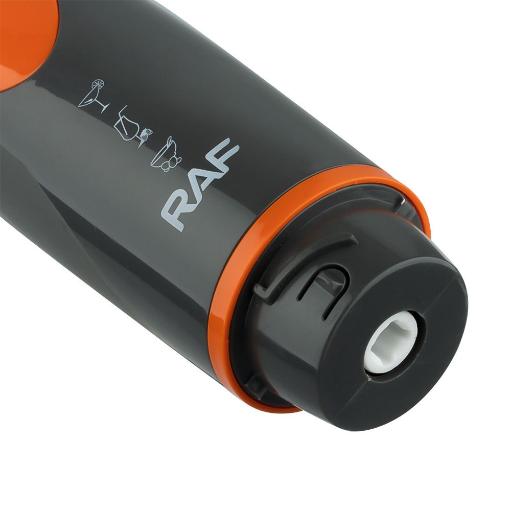 Handheld Immersion Blender with Stainless Steel Shaft and Four-Blade System for Smoothies, Baby Food, Soups, and Crushed Ice in Everyday Home Kitchens (Orange)