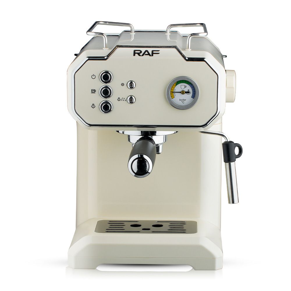 Semi-Automatic Espresso Coffee Machine with Steam Wand for Home and Small Office Use, Dual Cup Extraction, Milk Frother for Cappuccino Latte Macchiato (Black)