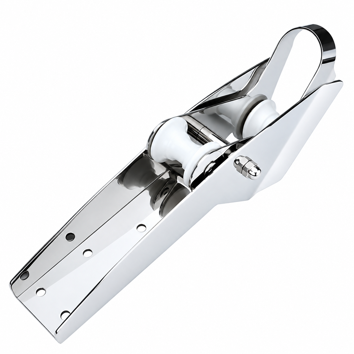 Marine Grade Stainless Steel Boat Anchor Roller Bracket with Dual Rollers and Anchor Stopper for Bow Mounting, Corrosion Resistant Anchor Retrieval System for Boats and Yachts (Straight Base 10-20KG)