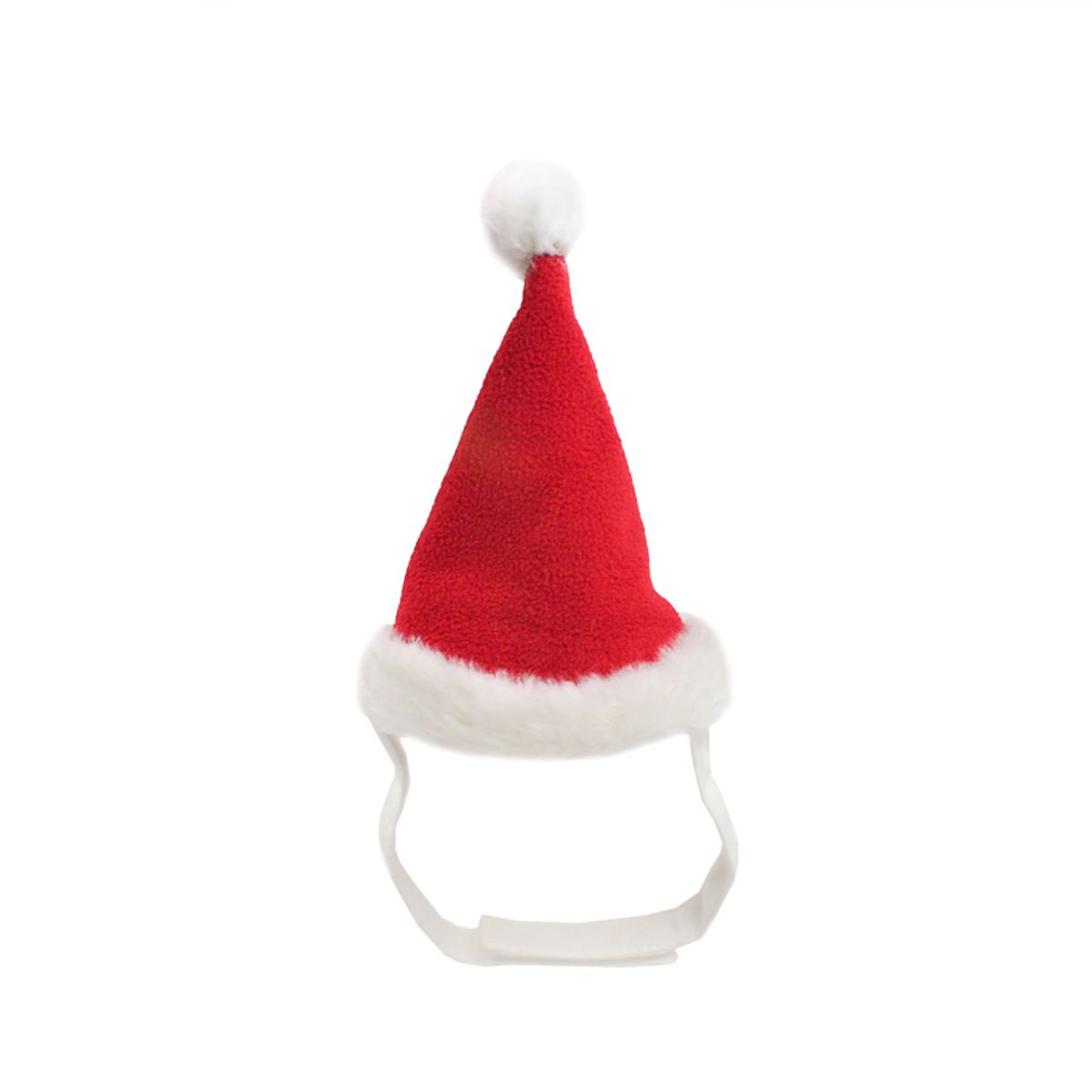 Christmas Pet Costume Set with Reindeer Antler Headband Santa Hat Scarf and Cape for Small Cats and Dogs Holiday Photo Outfit (Hat)