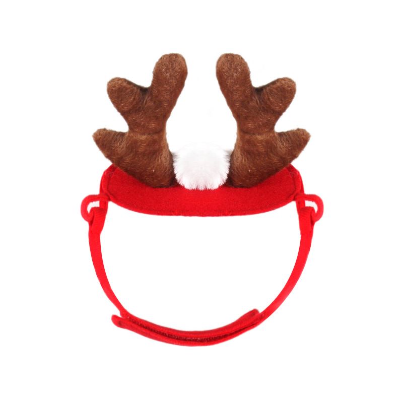 Christmas Pet Costume Set with Reindeer Antler Headband Santa Hat Scarf and Cape for Small Cats and Dogs Holiday Photo Outfit (Scarf)