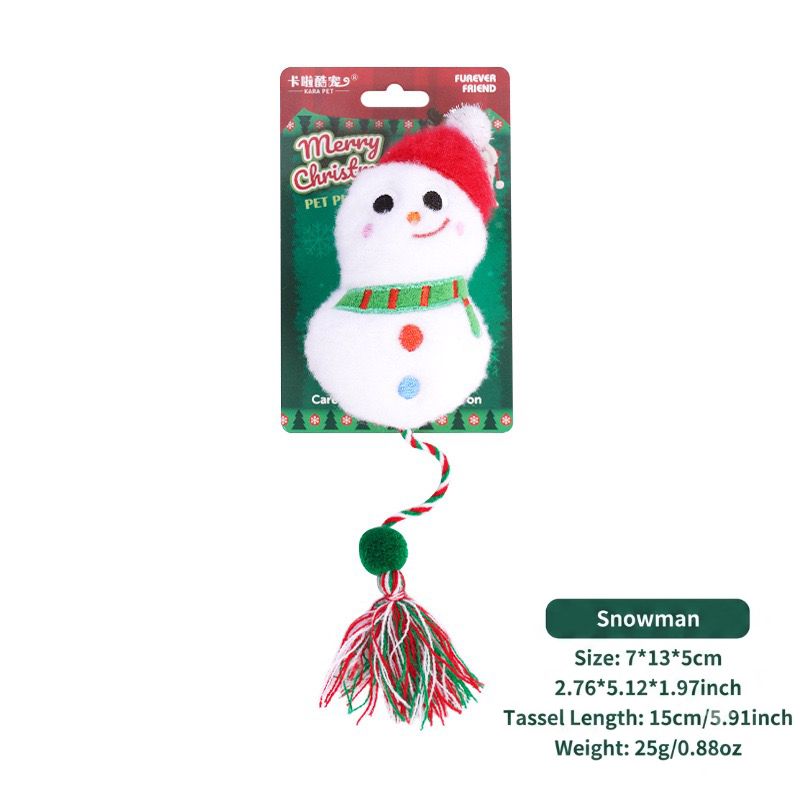Delightful Christmas Catnip Cat Toys Set with Crinkle Sound – Soft Plush Biting and Kicking Playmates for Your Feline, Perfect Holiday Gift to Keep Indoor Cats Entertained and Self-Amusing (Santa Hat Snowman)