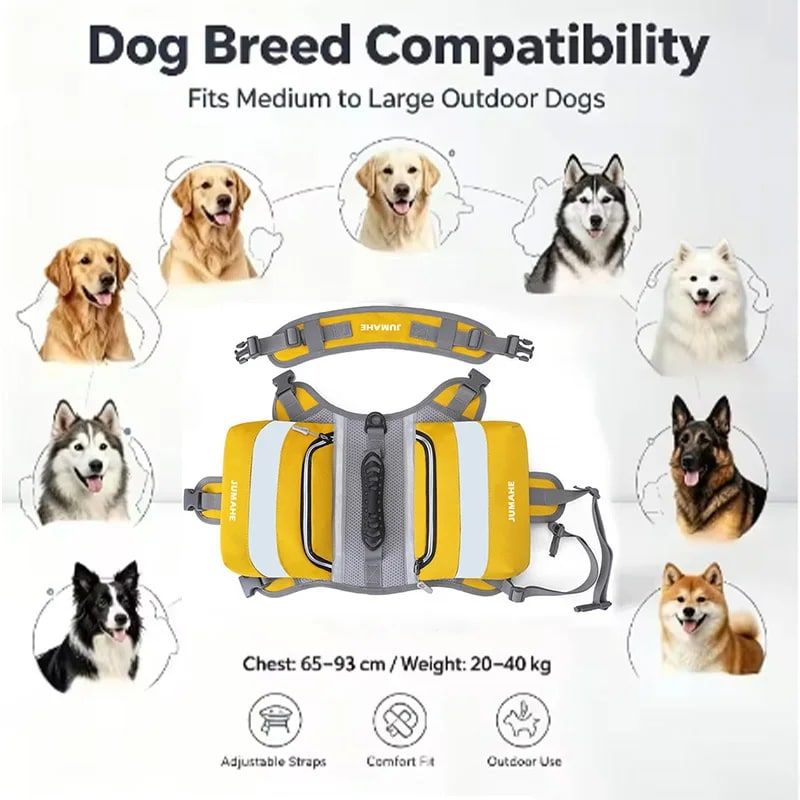 Self-Supporting Dog Backpack Vest with Dual Side Pockets – Hands-Free Canine Carrier for Hiking, Walking, and Outdoor Adventures, Let Your Dog Haul Treats, Water, and Essentials in Style (Green)