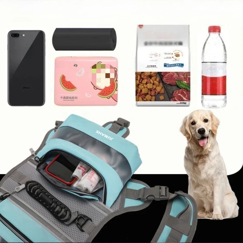 Self-Supporting Dog Backpack Vest with Dual Side Pockets – Hands-Free Canine Carrier for Hiking, Walking, and Outdoor Adventures, Let Your Dog Haul Treats, Water, and Essentials in Style (LightGrey)