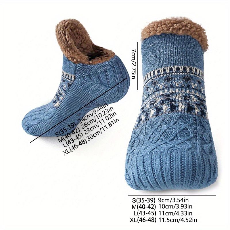 Men's Fleece-Lined Anti-Slip House Socks – Warm, Cozy, and Secure for Indoor Wear with Plush Sherpa Lining and Silicone Grip Dots (L, Grey)
